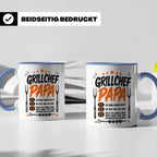 Grillchef Papa Tasse mit Spruch lustiges Geschenk für Väter  – Blau [farbe:blau]