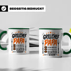Grillchef Papa Tasse mit Spruch lustiges Geschenk für Väter  – Grün [farbe:grün]