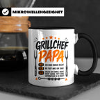Grillchef Papa Tasse mit Spruch lustiges Geschenk für Väter  – Schwarz [farbe:schwarz]