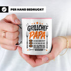 Grillchef Papa Tasse mit Spruch lustiges Geschenk für Väter  – Rosa [farbe:rosa]