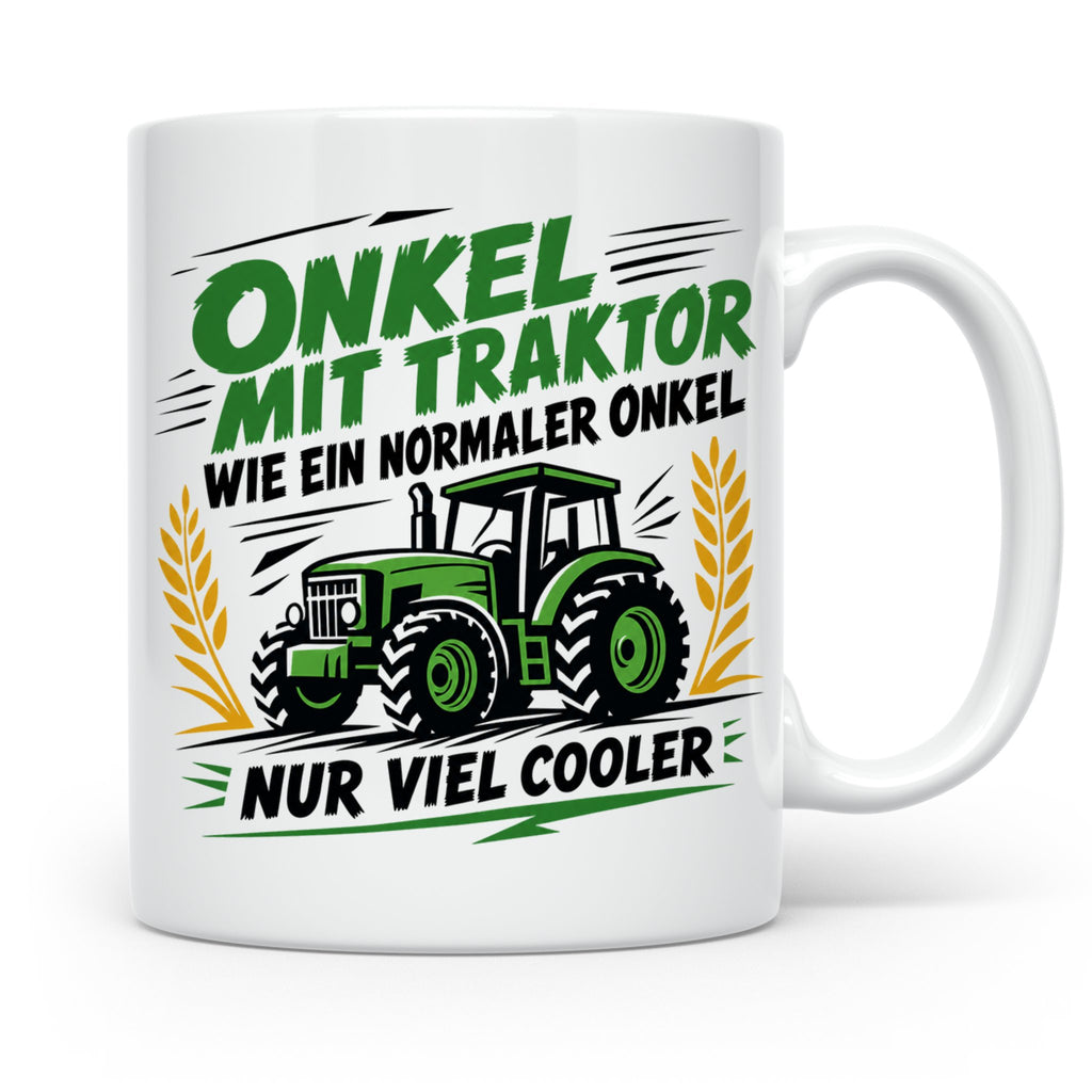 Onkel mit Traktor Tasse für den besten Onkel der Welt, lusti – Weiß [farbe:weiß]