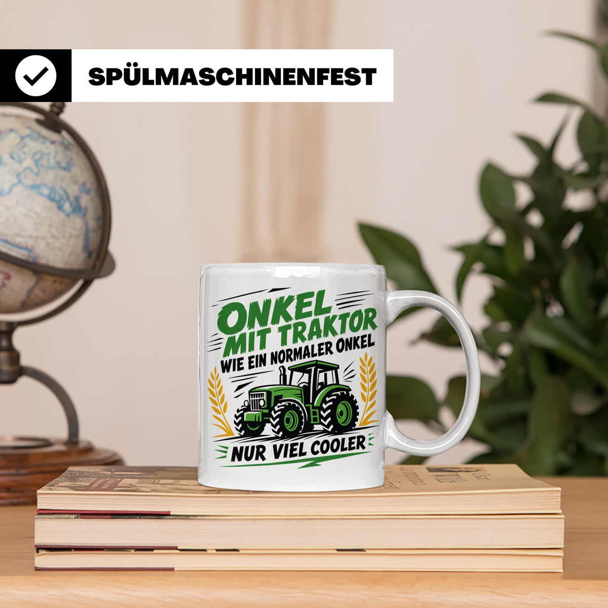 Onkel mit Traktor Tasse für den besten Onkel der Welt, lusti – Weiß [farbe:weiß]