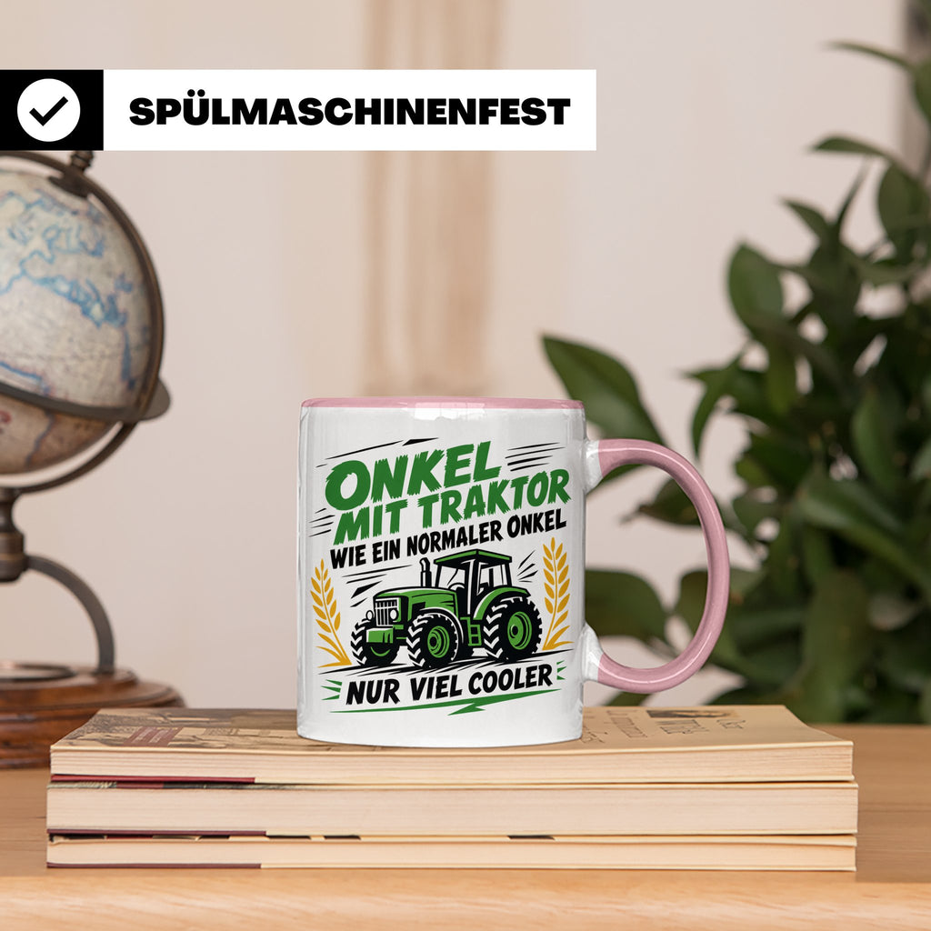 Onkel mit Traktor Tasse für den besten Onkel der Welt, lusti – Rosa [farbe:rosa]