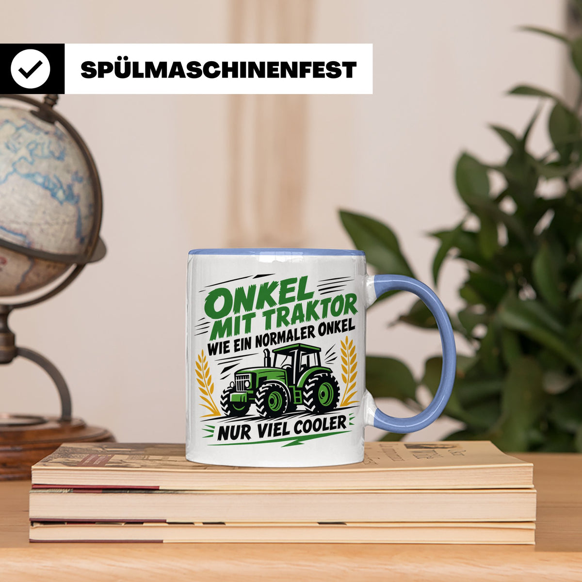 Onkel mit Traktor Tasse für den besten Onkel der Welt, lusti – Blau [farbe:blau]