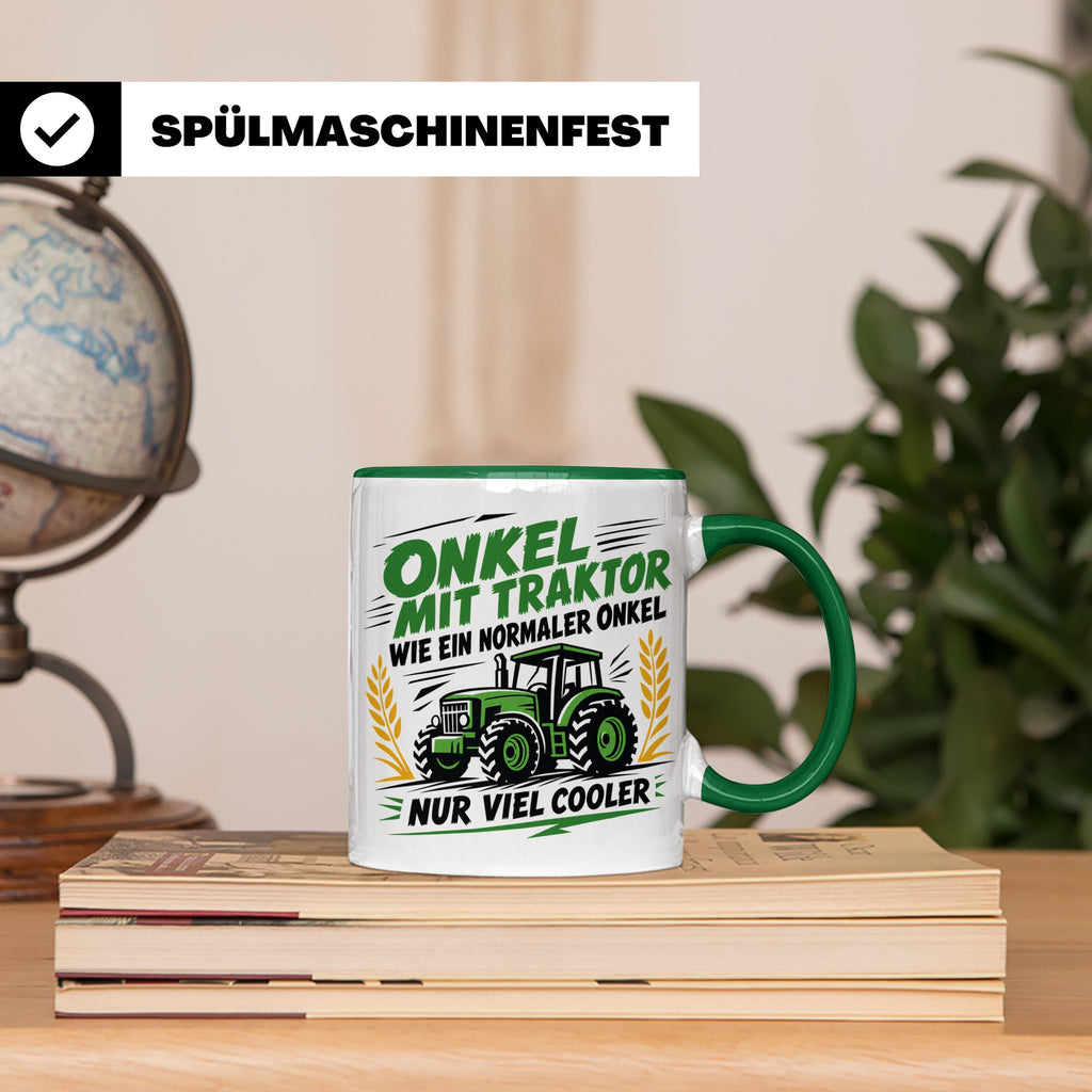 Onkel mit Traktor Tasse für den besten Onkel der Welt, lusti – Grün [farbe:grün]