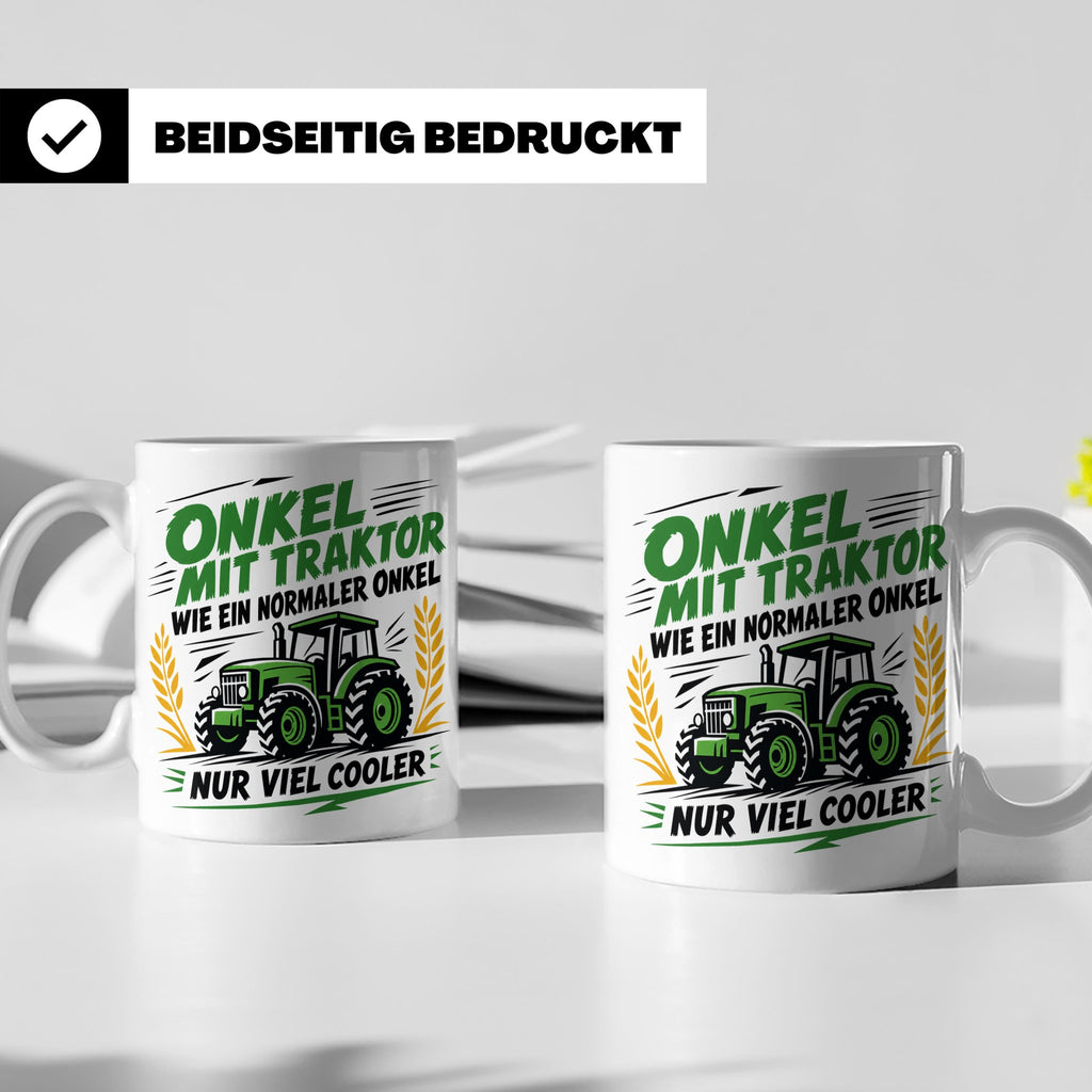 Onkel mit Traktor Tasse für den besten Onkel der Welt, lusti – Weiß [farbe:weiß]