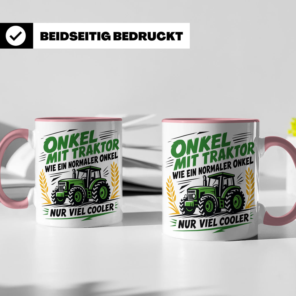 Onkel mit Traktor Tasse für den besten Onkel der Welt, lusti – Rosa [farbe:rosa]