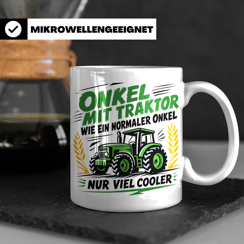 Onkel mit Traktor Tasse für den besten Onkel der Welt, lusti – Weiß [farbe:weiß]