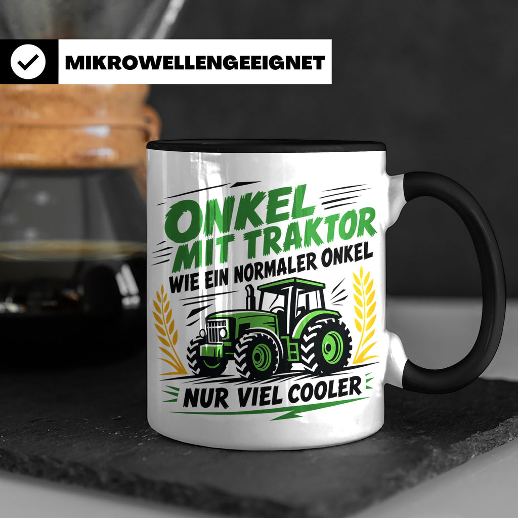 Onkel mit Traktor Tasse für den besten Onkel der Welt, lusti – Schwarz [farbe:schwarz]
