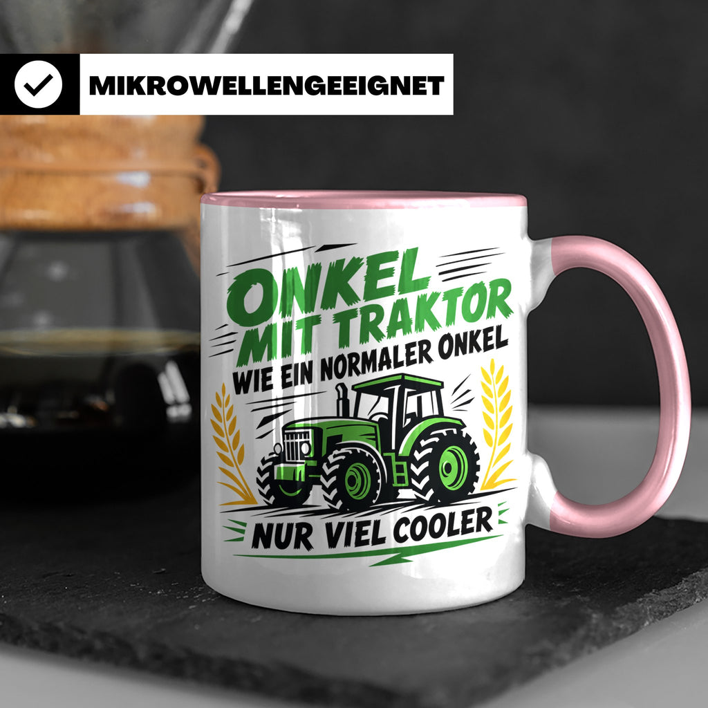Onkel mit Traktor Tasse für den besten Onkel der Welt, lusti – Rosa [farbe:rosa]