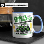 Onkel mit Traktor Tasse für den besten Onkel der Welt, lusti – Blau [farbe:blau]