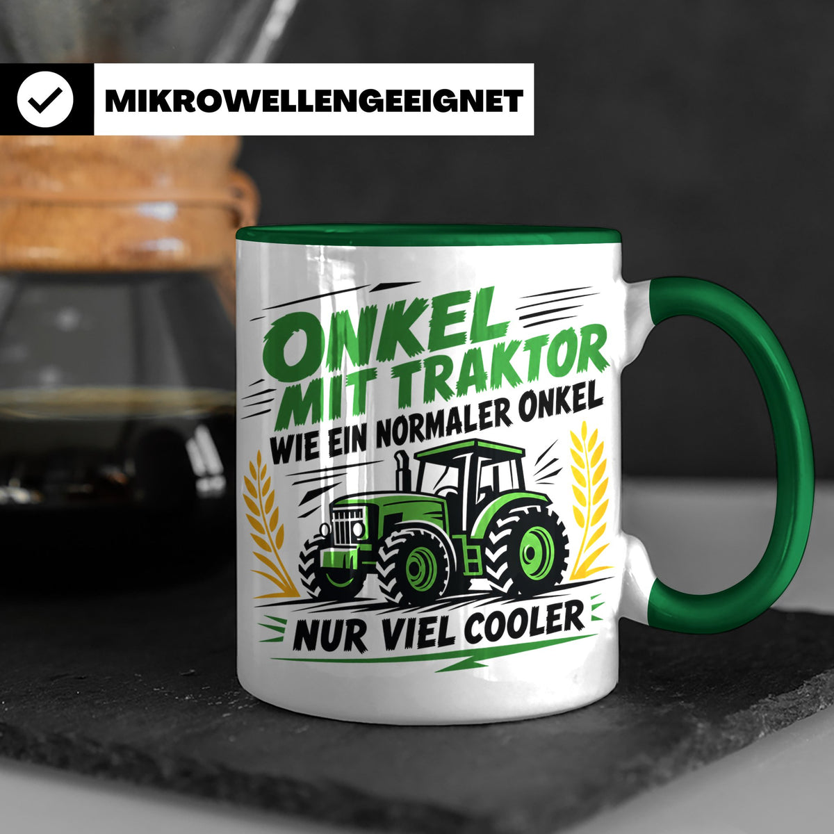 Onkel mit Traktor Tasse für den besten Onkel der Welt, lusti – Grün [farbe:grün]