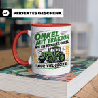 Onkel mit Traktor Tasse für den besten Onkel der Welt, lusti – Rot [farbe:rot]