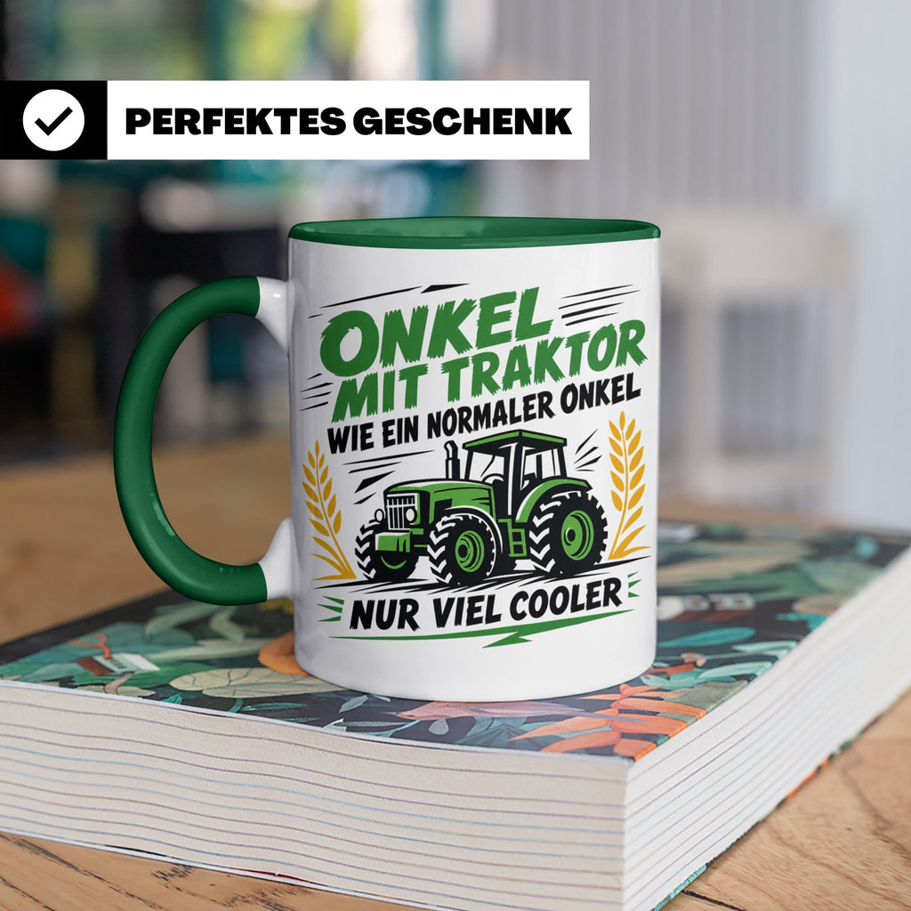 Onkel mit Traktor Tasse für den besten Onkel der Welt, lusti – Grün [farbe:grün]