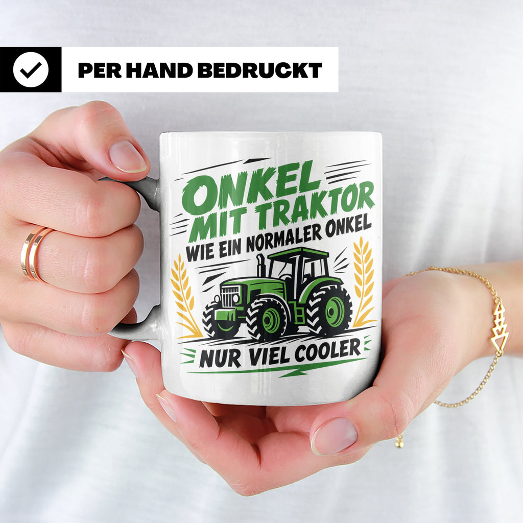 Onkel mit Traktor Tasse für den besten Onkel der Welt, lusti – Weiß [farbe:weiß]
