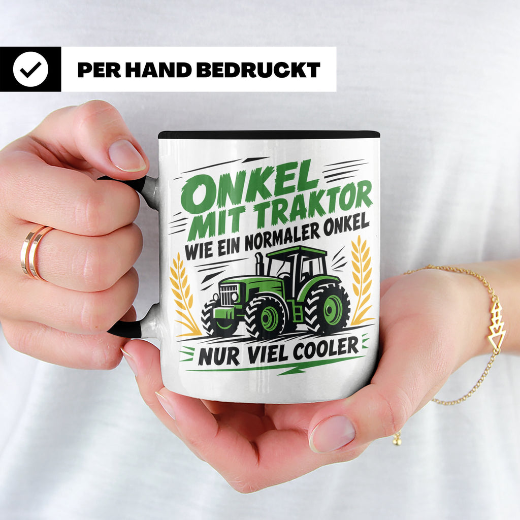 Onkel mit Traktor Tasse für den besten Onkel der Welt, lusti – Schwarz [farbe:schwarz]