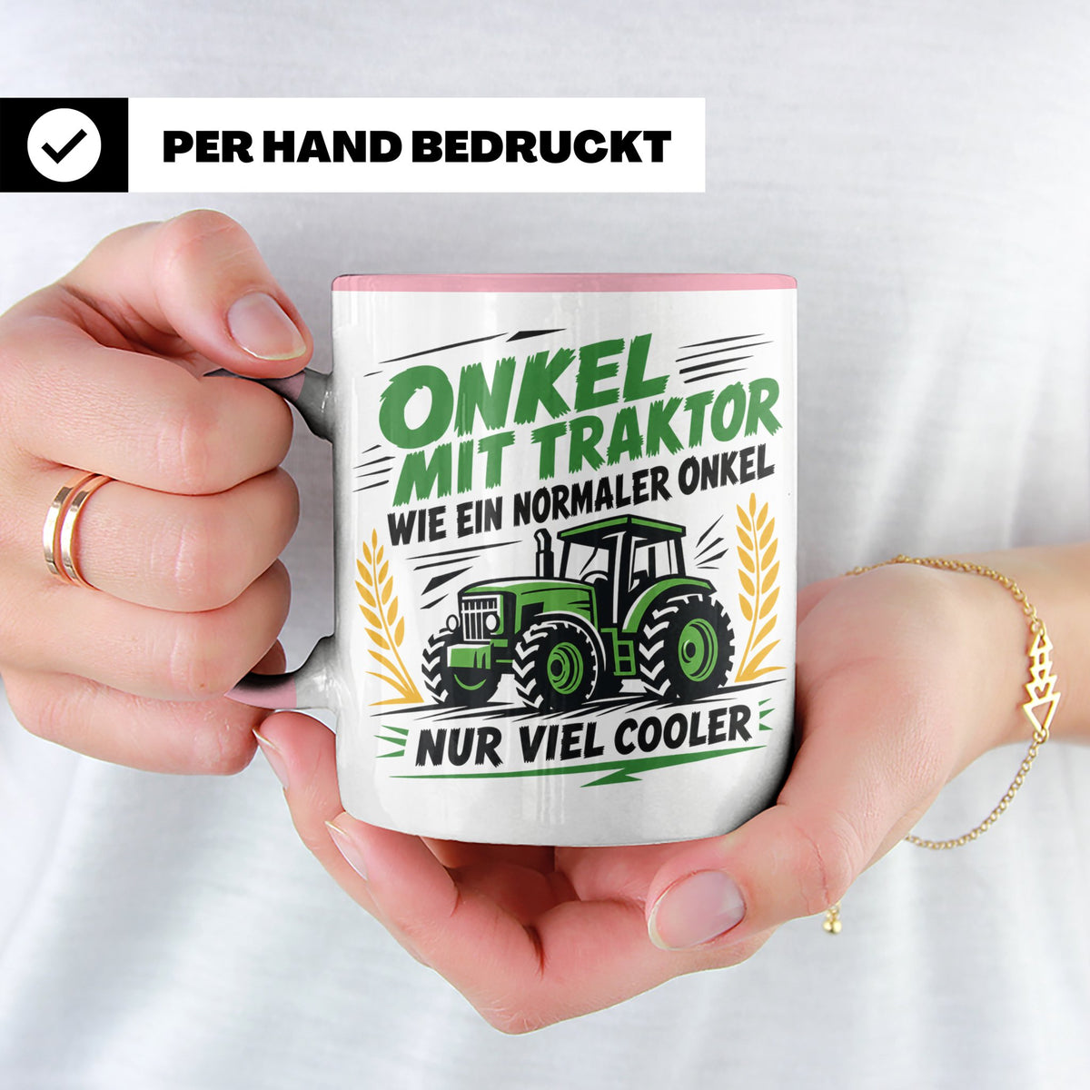 Onkel mit Traktor Tasse für den besten Onkel der Welt, lusti – Rosa [farbe:rosa]