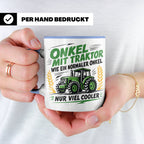 Onkel mit Traktor Tasse für den besten Onkel der Welt, lusti – Blau [farbe:blau]