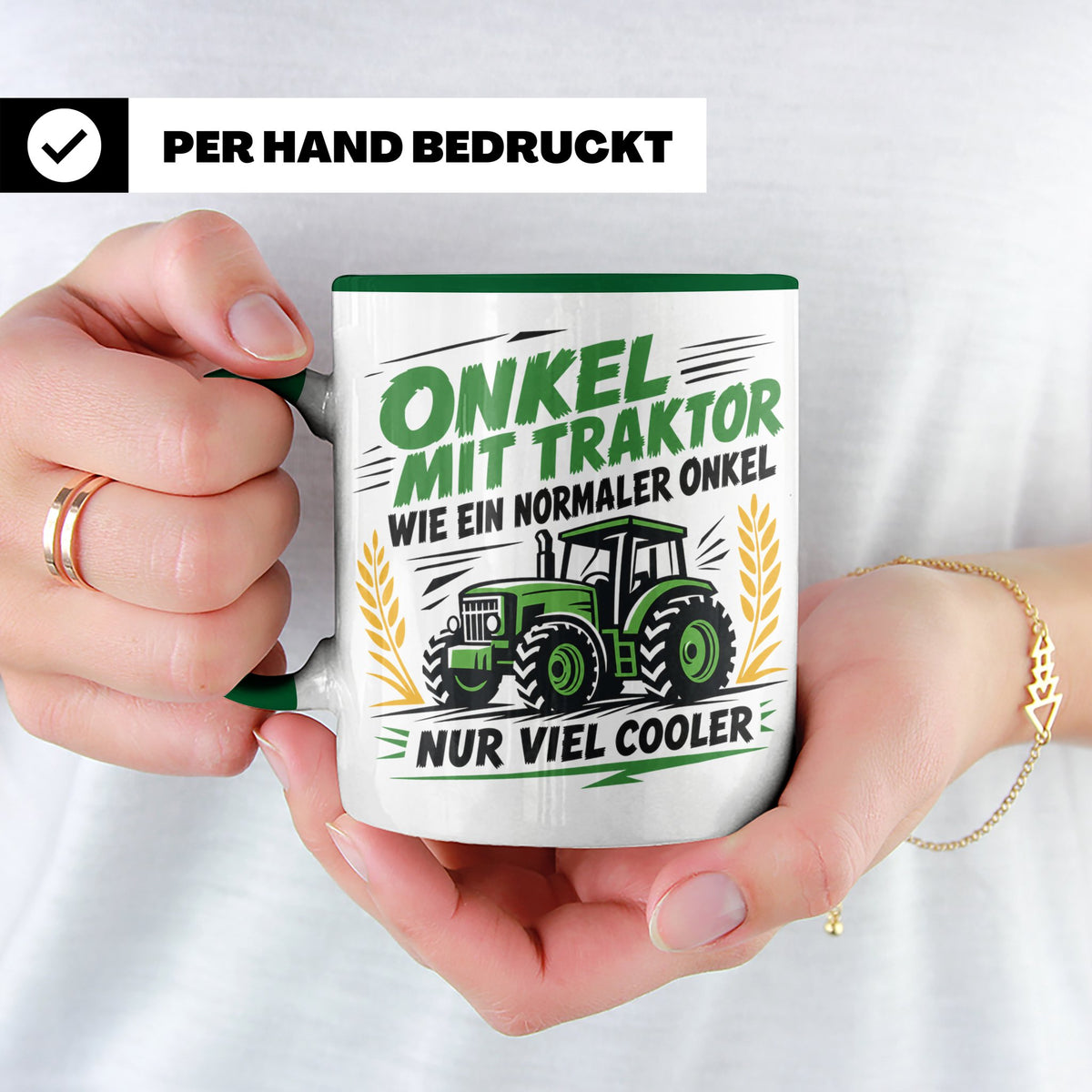Onkel mit Traktor Tasse für den besten Onkel der Welt, lusti – Grün [farbe:grün]