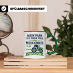 Onkel Traktor Tasse mit Spruch "Mein Papa ist toll aber mein – Grün [farbe:grün]