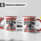 Hackfleisch Tasse mit Spruch für Fleischliebhaber & Metzger. – Rot [farbe:rot]