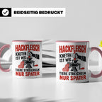 Hackfleisch Tasse mit Spruch für Fleischliebhaber & Metzger. – Rosa [farbe:rosa]
