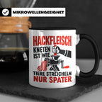 Hackfleisch Tasse mit Spruch für Fleischliebhaber & Metzger. – Schwarz [farbe:schwarz]
