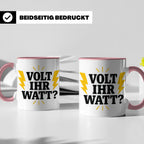 Elektriker Tasse mit lustigem Volt Ihr Watt Spruch | Kaffeet – Rosa [farbe:rosa]