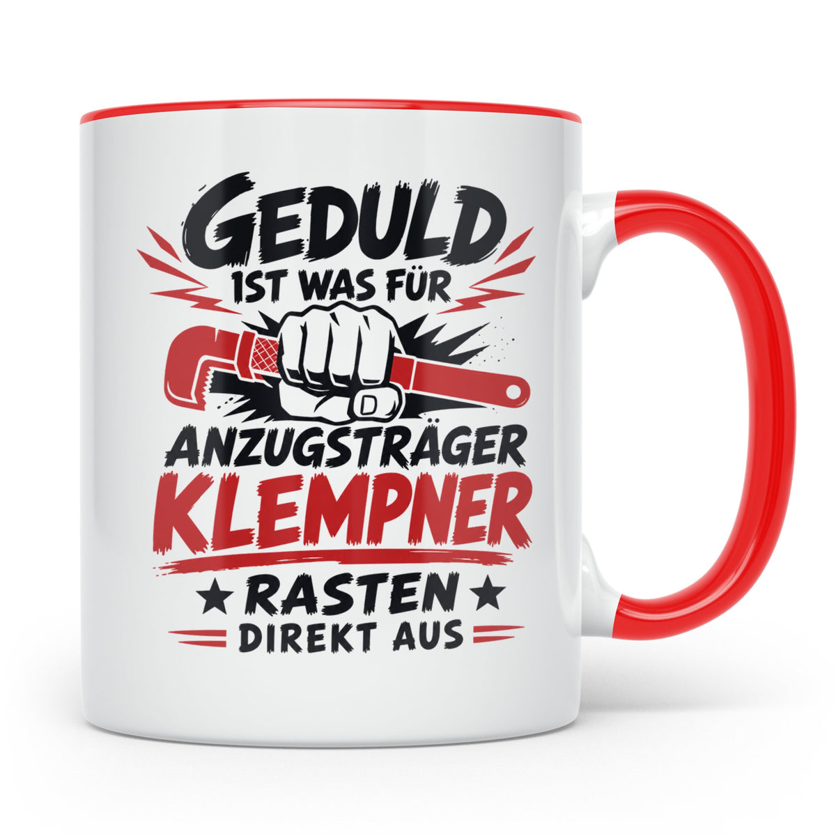 Klempner Tasse mit Spruch Geduld ist für Anzugträger lustige – Rot [farbe:rot]