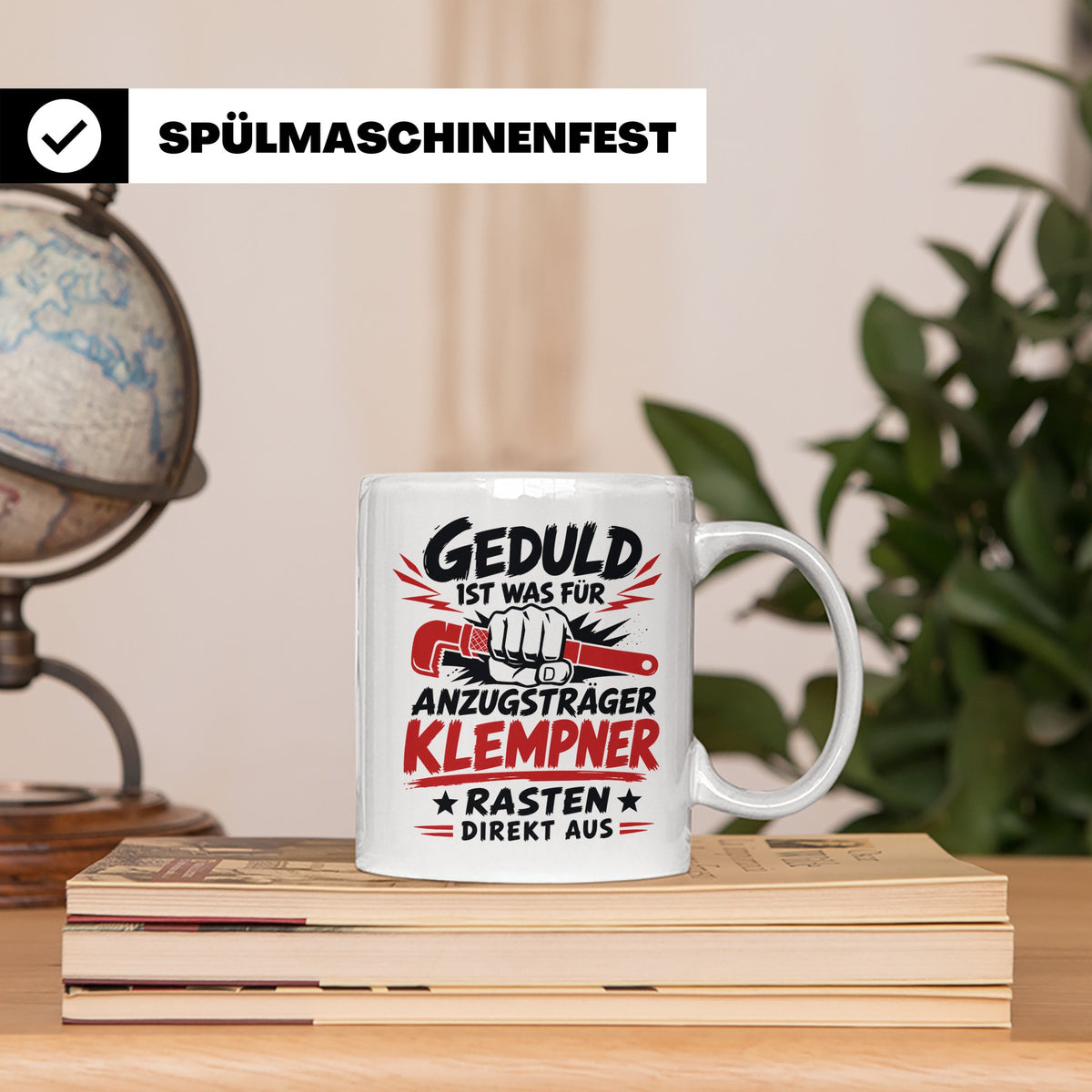 Klempner Tasse mit Spruch Geduld ist für Anzugträger lustige – Weiß [farbe:weiß]