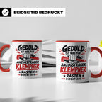 Klempner Tasse mit Spruch Geduld ist für Anzugträger lustige – Rot [farbe:rot]