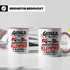 Klempner Tasse mit Spruch Geduld ist für Anzugträger lustige – Rosa [farbe:rosa]