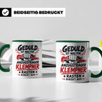 Klempner Tasse mit Spruch Geduld ist für Anzugträger lustige – Grün [farbe:grün]