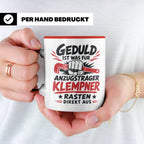 Klempner Tasse mit Spruch Geduld ist für Anzugträger lustige – Rot [farbe:rot]