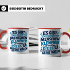 Klempner Tasse mit Spruch Zwei Arten von Menschen. Geschenk  – Rot [farbe:rot]
