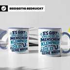 Klempner Tasse mit Spruch Zwei Arten von Menschen. Geschenk  – Blau [farbe:blau]