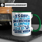 Klempner Tasse mit Spruch Zwei Arten von Menschen. Geschenk  – Grün [farbe:grün]