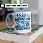 Klempner Tasse mit Spruch Zwei Arten von Menschen. Geschenk  – Blau [farbe:blau]