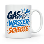 Gas Wasser Scheisse Tasse für Klempner, Installateur, Anlage – Weiß [farbe:weiß]