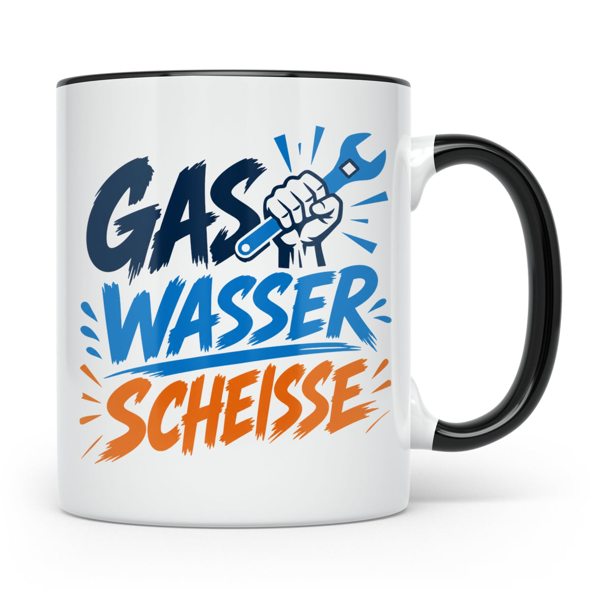 Gas Wasser Scheisse Tasse für Klempner, Installateur, Anlage – Schwarz [farbe:schwarz]