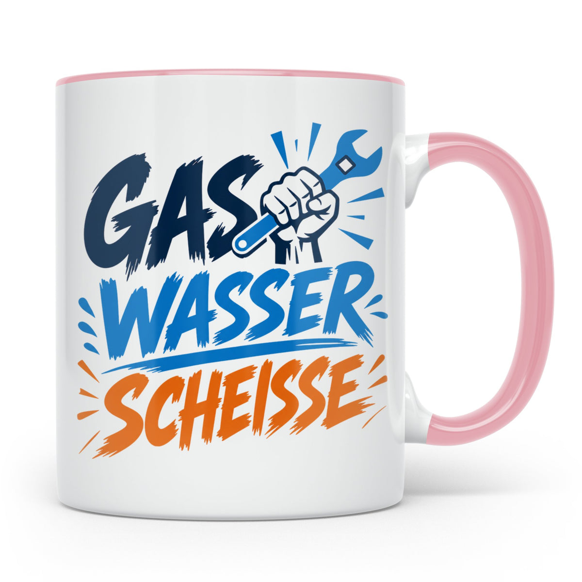 Gas Wasser Scheisse Tasse für Klempner, Installateur, Anlage – Rosa [farbe:rosa]