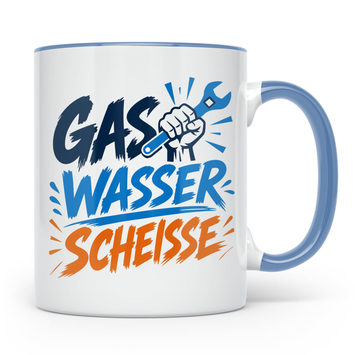 Gas Wasser Scheisse Tasse für Klempner, Installateur, Anlage – Blau [farbe:blau]