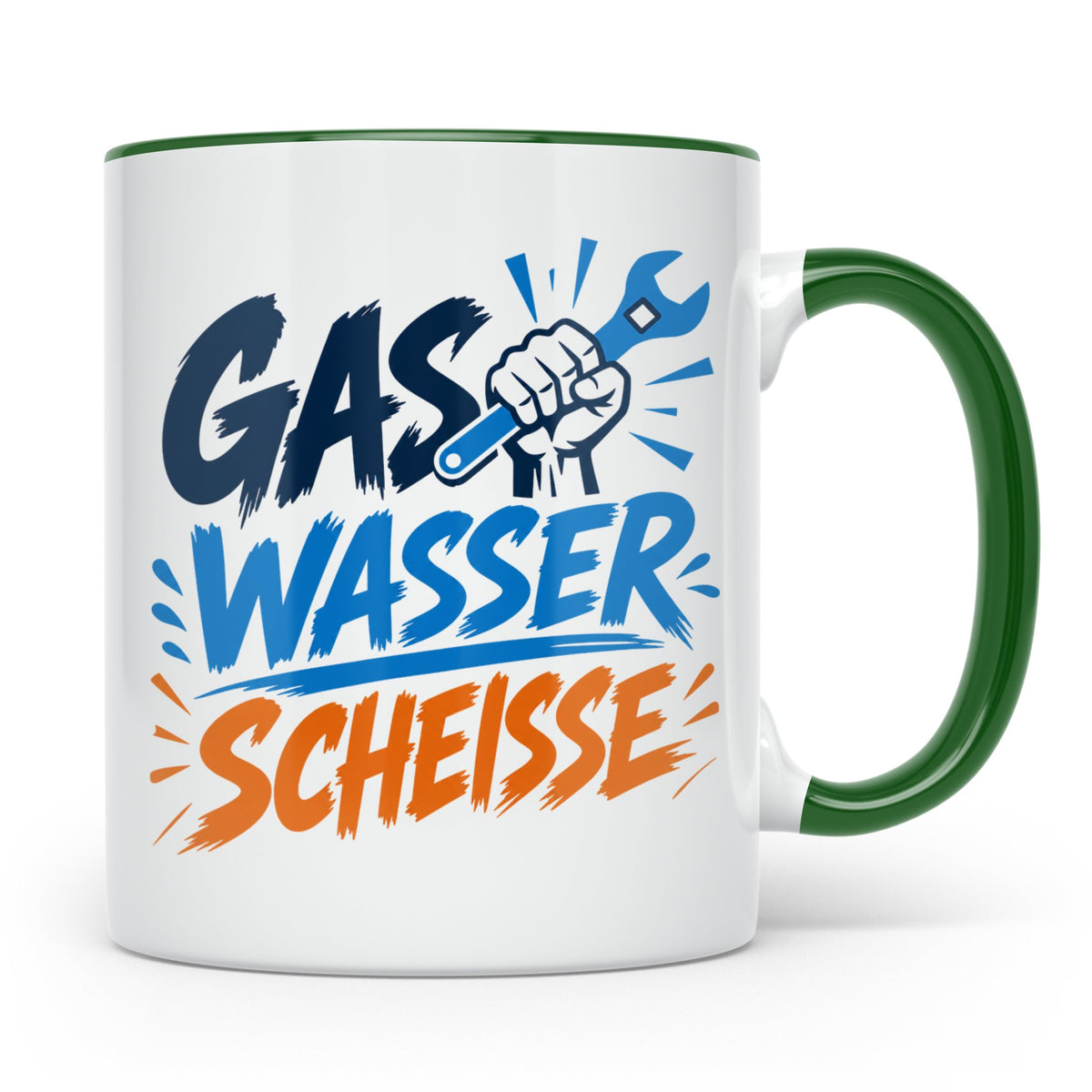 Gas Wasser Scheisse Tasse für Klempner, Installateur, Anlage – Grün [farbe:grün]