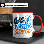 Gas Wasser Scheisse Tasse für Klempner, Installateur, Anlage – Rot [farbe:rot]