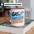 Gas Wasser Scheisse Tasse für Klempner, Installateur, Anlage – Rot [farbe:rot]