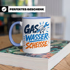 Gas Wasser Scheisse Tasse für Klempner, Installateur, Anlage – Blau [farbe:blau]