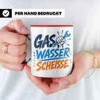 Gas Wasser Scheisse Tasse für Klempner, Installateur, Anlage – Rot [farbe:rot]