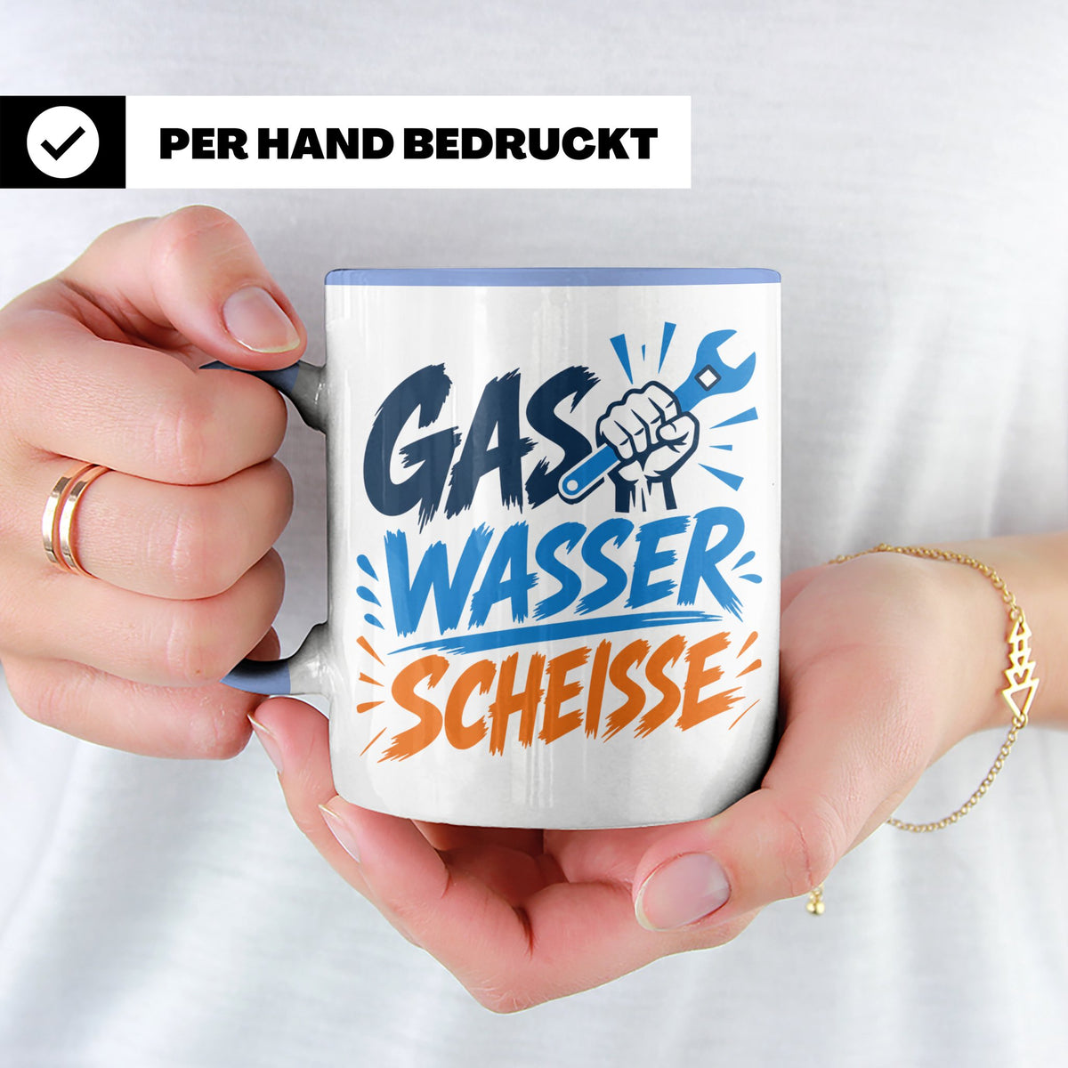 Gas Wasser Scheisse Tasse für Klempner, Installateur, Anlage – Blau [farbe:blau]