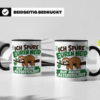 Altersteilzeit Tasse mit Faultier & Spruch Ich spüre euren N – Schwarz [farbe:schwarz]