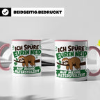 Altersteilzeit Tasse mit Faultier & Spruch Ich spüre euren N – Rosa [farbe:rosa]